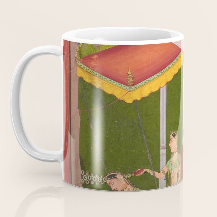Dhanasri Ragini Antique Indian Painted Illustration Princess Pavilion Coffee Mug Gallery Image 3