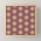 Boho Summer Sun Pattern XI Mauve and Neutral Yellow Mini Art Print Gallery Image 1