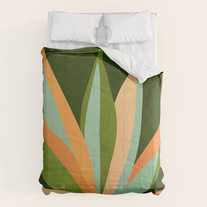 Colorful Agave Painted Cactus Illustration Comforter Gallery Image 6