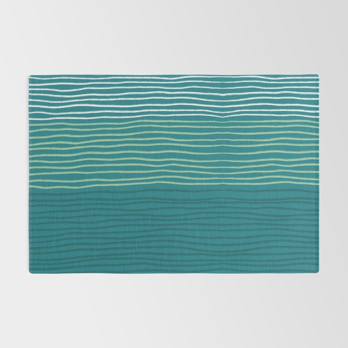 Sea Foam Blue Pinstripes Rug Gallery Image 2