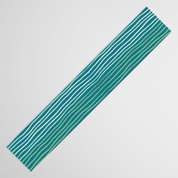 Sea Foam Blue Pinstripes Table Runner Gallery Image 3