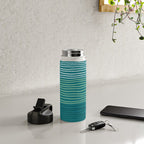 Sea Foam Blue Pinstripes Water Bottle Gallery Image 4