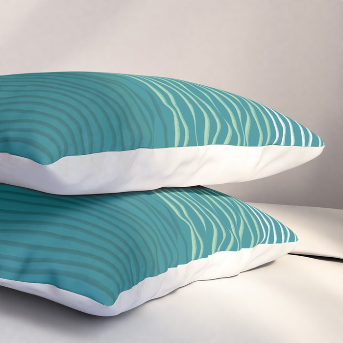 Sea Foam Blue Pinstripes Pillow Sham Gallery Image 3