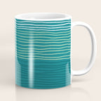 Sea Foam Blue Pinstripes Coffee Mug Gallery Image 1