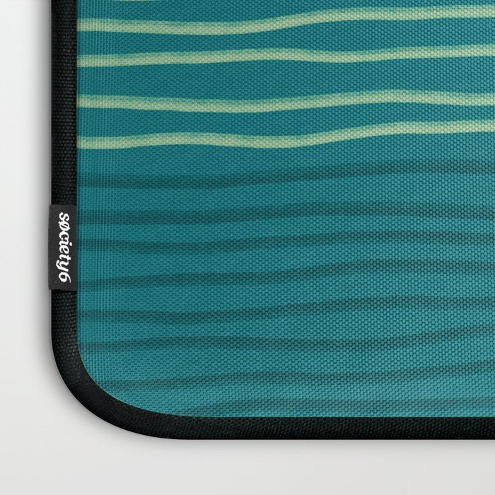 Sea Foam Blue Pinstripes Laptop Sleeve Gallery Image 3