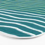 Sea Foam Blue Pinstripes Bath Mat Gallery Image 3