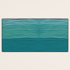 Sea Foam Blue Pinstripes Desk Mat Gallery Image 3