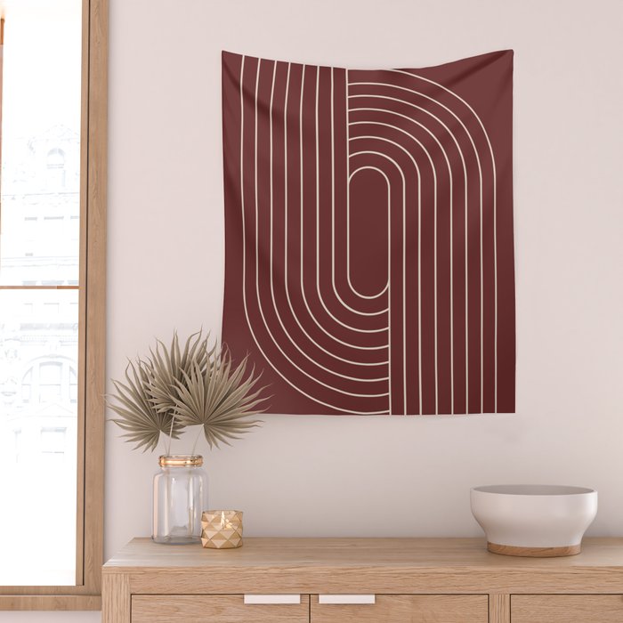 Oval Lines Abstract X Wall Tapestry Gallery Image 2