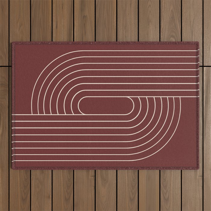 Oval Lines Abstract X Outdoor Rug Gallery Image 1