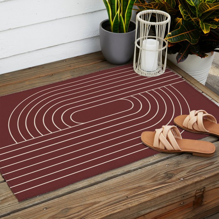 Oval Lines Abstract X Outdoor Rug Gallery Image 2