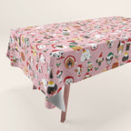 Christmas Dog Pattern Illustration Tablecloth Gallery Image 1