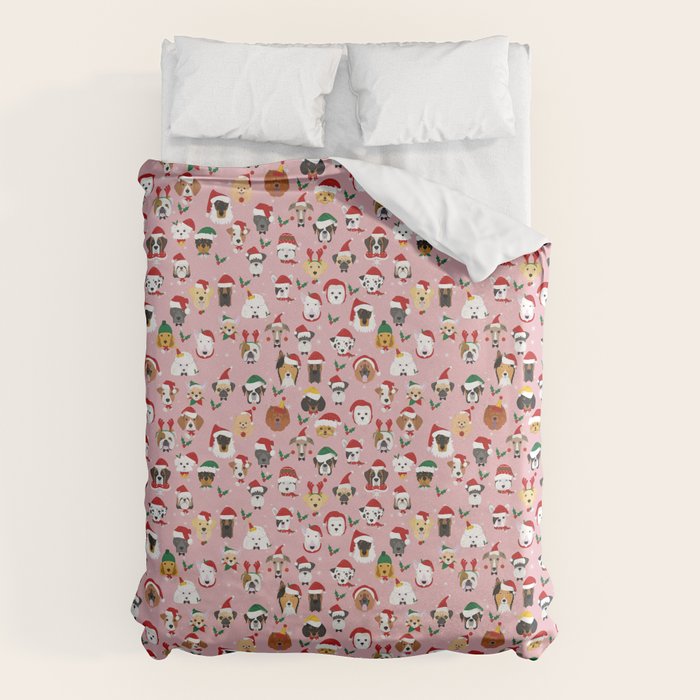 Christmas Dog Pattern Illustration Duvet Cover Gallery Image 6