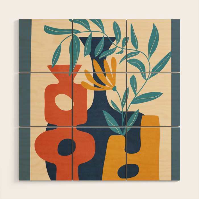 Shapes in Bloom 4 Wood Wall Art Gallery Image 1