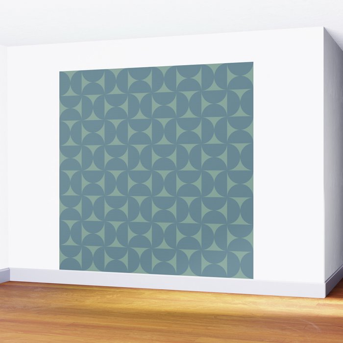 Bauhaus Mid Century Modern Geometric Pattern II Wall Mural Gallery Image 2