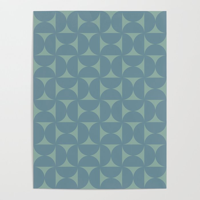 Bauhaus Mid Century Modern Geometric Pattern II Poster Gallery Image 1