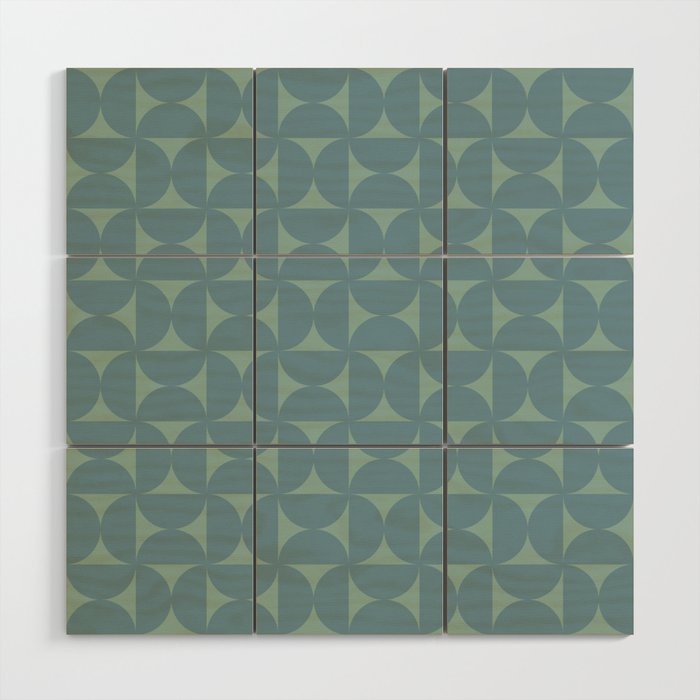 Bauhaus Mid Century Modern Geometric Pattern II Wood Wall Art Gallery Image 1