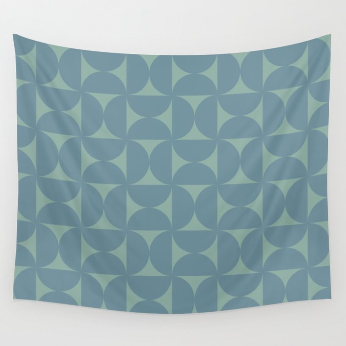 Bauhaus Mid Century Modern Geometric Pattern II Wall Tapestry Gallery Image 4
