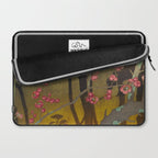 Night of Lights - Forest Nature Ukiyo Landscape in Yellow, Orange, Red & Black Laptop Sleeve Gallery Image 2