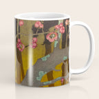 Night of Lights - Forest Nature Ukiyo Landscape in Yellow, Orange, Red & Black Coffee Mug Gallery Image 1