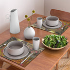 Night of Lights - Forest Nature Ukiyo Landscape in Yellow, Orange, Red & Black Placemat Gallery Image 2