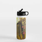 Night of Lights - Forest Nature Ukiyo Landscape in Yellow, Orange, Red & Black Water Bottle Gallery Image 1