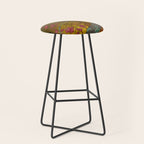 Night of Lights - Forest Nature Ukiyo Landscape in Yellow, Orange, Red & Black Stool Gallery Image 1