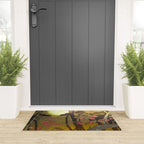 Night of Lights - Forest Nature Ukiyo Landscape in Yellow, Orange, Red & Black Welcome Mat Gallery Image 3