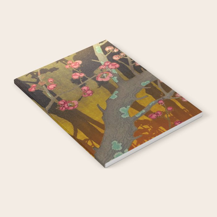 Night of Lights - Forest Nature Ukiyo Landscape in Yellow, Orange, Red & Black Notebook Gallery Image 1