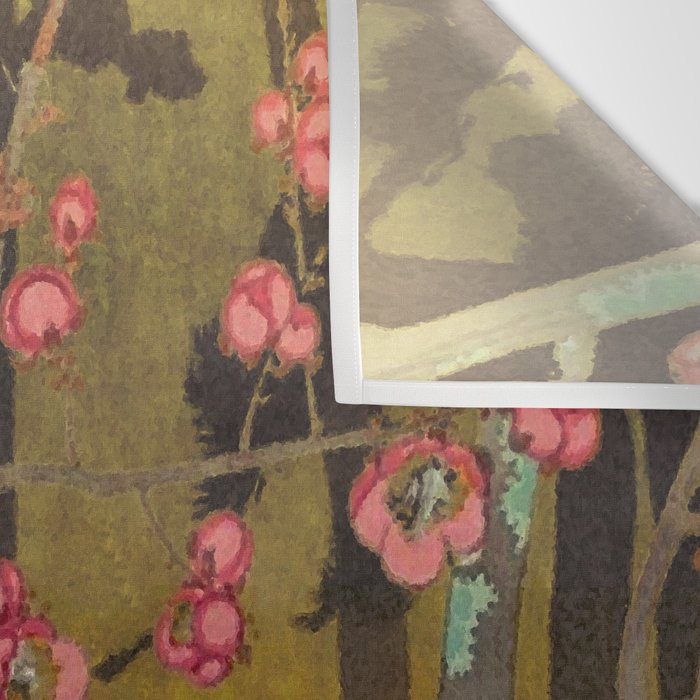 Night of Lights - Forest Nature Ukiyo Landscape in Yellow, Orange, Red & Black Wall Tapestry Gallery Image 3