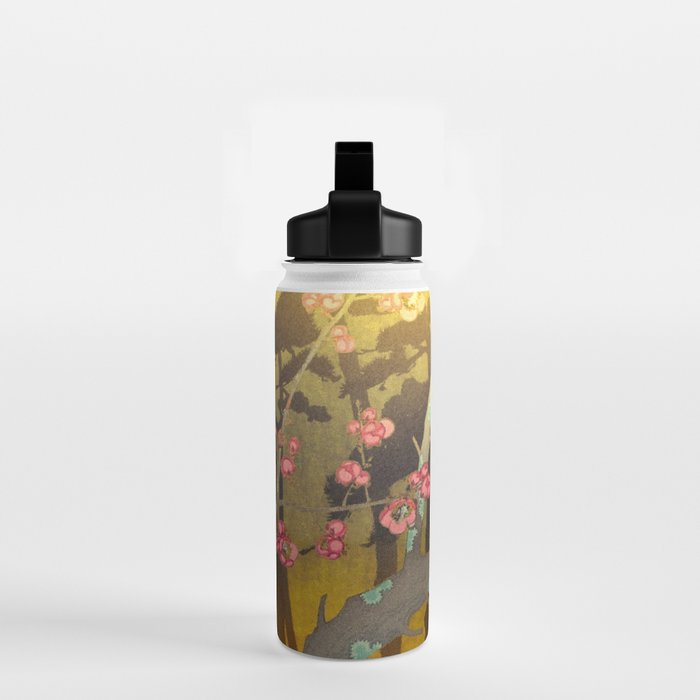 Night of Lights - Forest Nature Ukiyo Landscape in Yellow, Orange, Red & Black Water Bottle Gallery Image 2