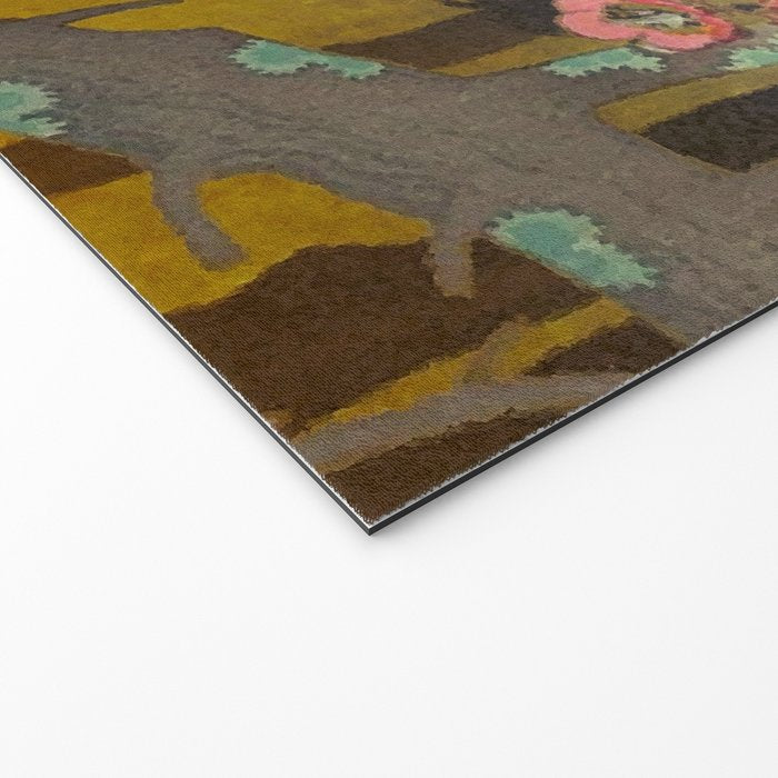 Night of Lights - Forest Nature Ukiyo Landscape in Yellow, Orange, Red & Black Welcome Mat Gallery Image 2