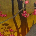 Night of Lights - Forest Nature Ukiyo Landscape in Yellow, Orange, Red & Black Coffee Mug Gallery Image 2