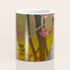 Night of Lights - Forest Nature Ukiyo Landscape in Yellow, Orange, Red & Black Coffee Mug Gallery Image 4