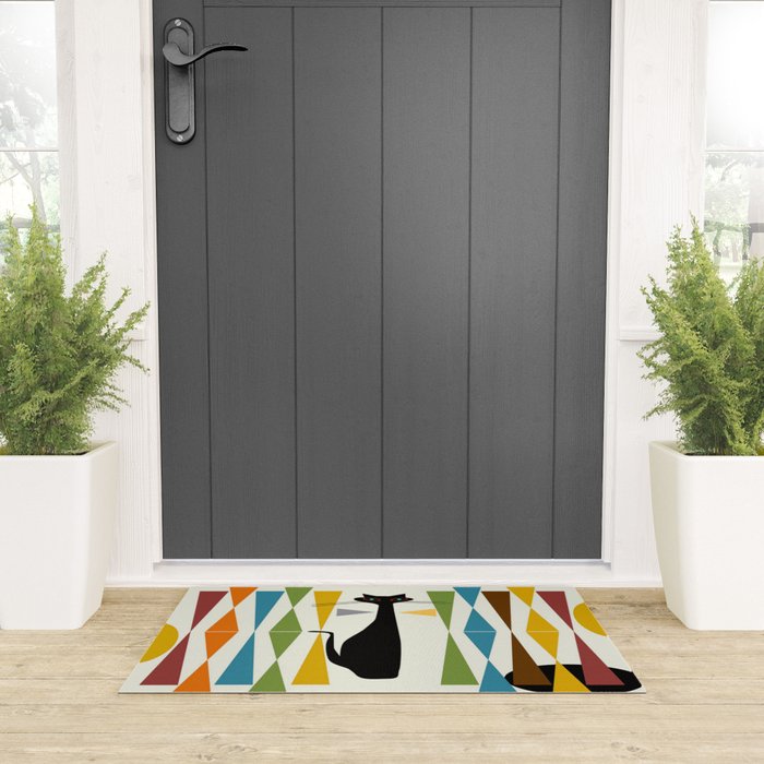 Mid-Century Modern Art Cat 2 Welcome Mat Gallery Image 3