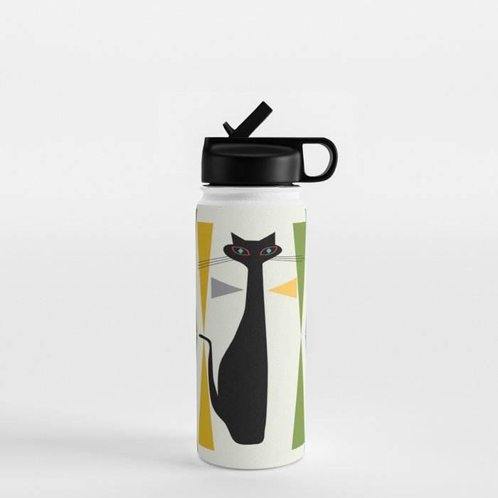 Mid-Century Modern Art Cat 2 Water Bottle Gallery Image 1