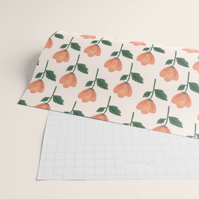 Pink Peony Pattern Wrapping Paper Gallery Image 2