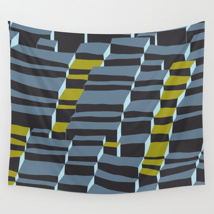 City life always up moonless night Wall Tapestry Gallery Image 4