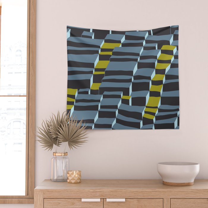 City life always up moonless night Wall Tapestry Gallery Image 2