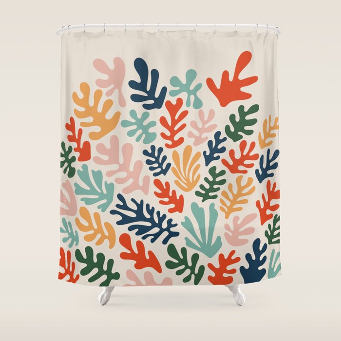 Matisse Colorful Cut Outs Mid Century Modern Art Shower Curtain Gallery Image 1