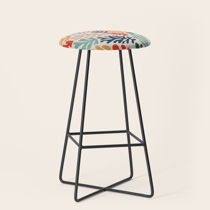 Matisse Colorful Cut Outs Mid Century Modern Art Stool Gallery Image 1