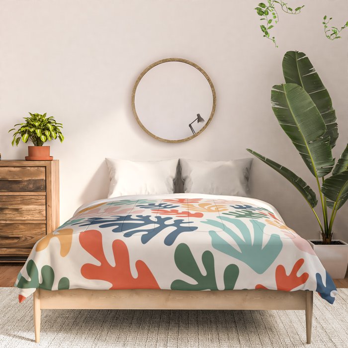 Matisse Colorful Cut Outs Mid Century Modern Art Comforter Gallery Image 3