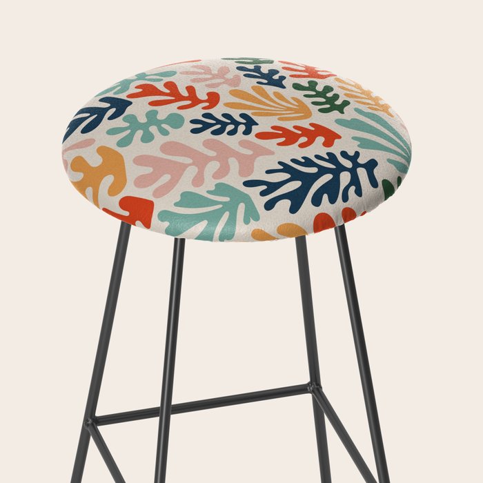Matisse Colorful Cut Outs Mid Century Modern Art Stool Gallery Image 2