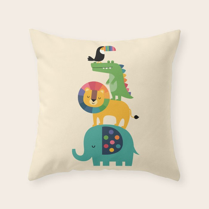 Rainbow Safari Throw Pillow Gallery Image 6