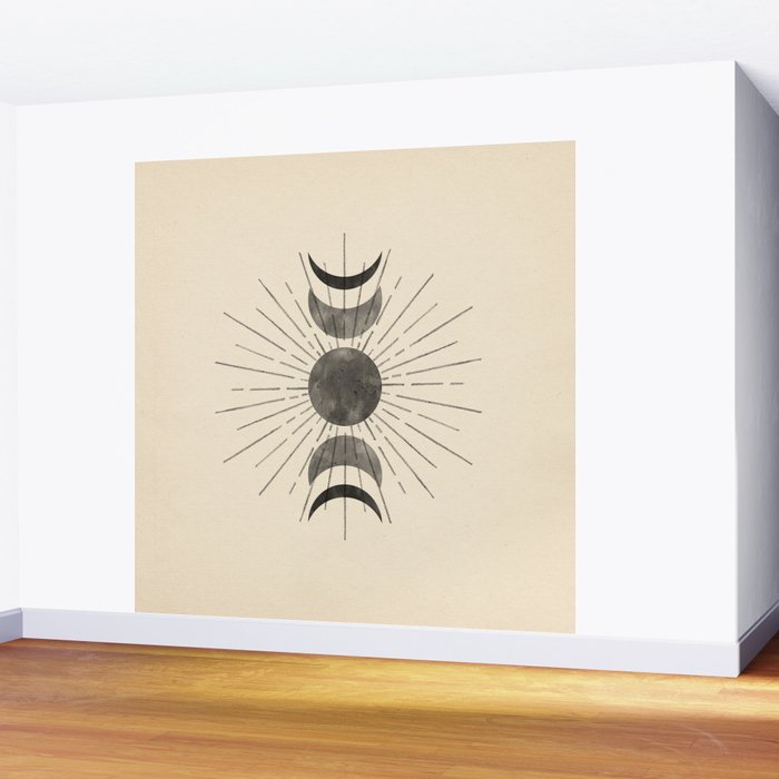 Boho sun and moon Wall Mural Gallery Image 2