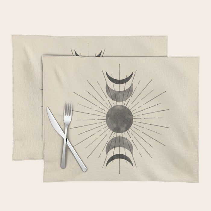 Boho sun and moon Placemat Gallery Image 1