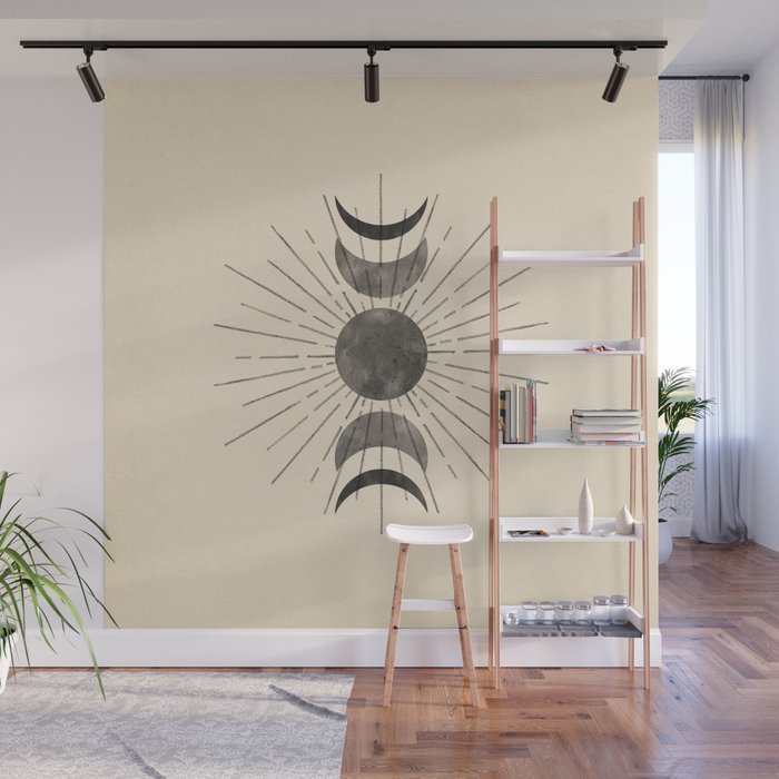 Boho sun and moon Wall Mural Gallery Image 1