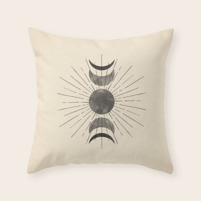 Boho sun and moon Throw Pillow Gallery Image 6