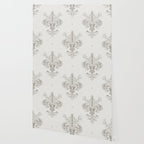 Fleur De Lis In Cool Neutral Grey Wallpaper Gallery Image 2