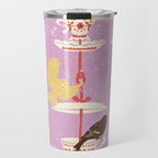 Garden Bird feeding happy pink Travel Mug Gallery Image 1