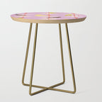 Garden Bird feeding happy pink Side Table Gallery Image 1